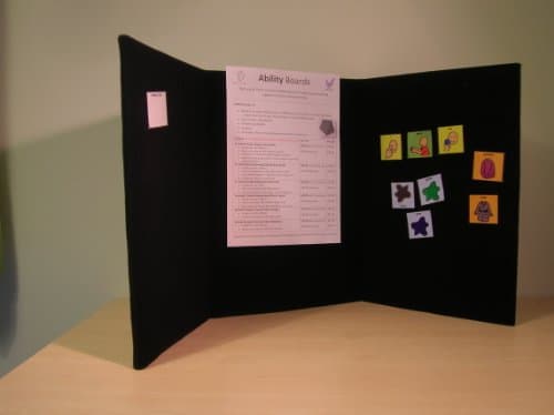 Portable Display Board - Tri-fold (A3) - BLACK [PACK OF 3 - SAVE 5%] - for school, office, exhibition and conference