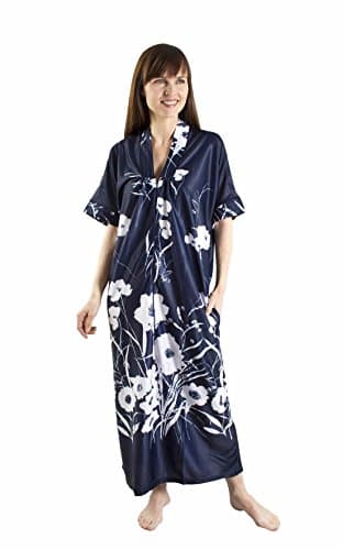 Flowing Dark Blue Kaftan With Long Front Zip - Sizes 8 - 36 (28)