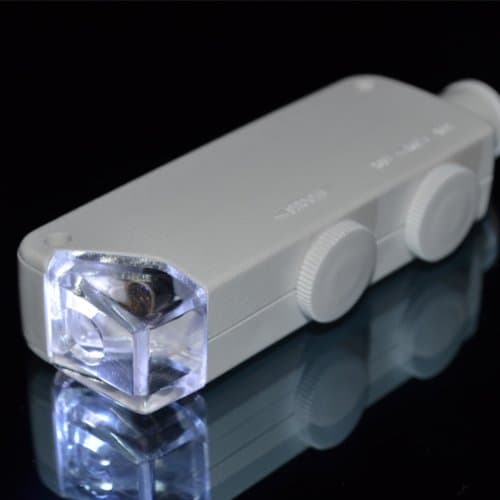 HawksTech Handheld 160X - 200X Zoom LENS LED Lighted Pocket Microscope Magnifier Magnifying Loupe