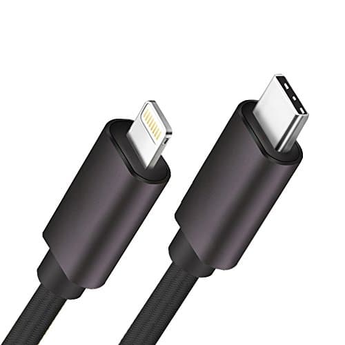 USB C to Lightning Cable Fast Charging for iPhone X/8/7/6/6s Plus/SE/5s/5, iPad, Macbook Pro, Google Pixel 2 XL, ChromeBook (2m, black)