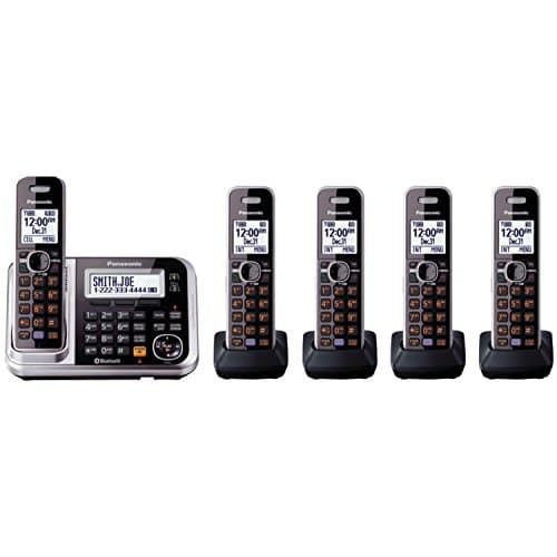 Panasonic KX-TG7875S Link2Cell Bluetooth Enabled Phone, Black/Silver