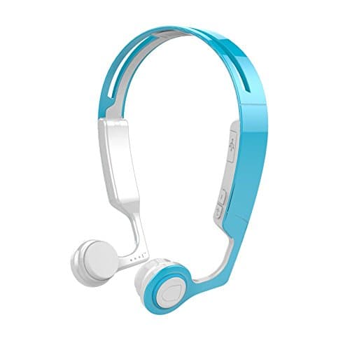Eiffel Bone Conduction Headphones with Microphone Bluetooth 4.2 Wireless Stereo Sport Headphone with Noise Reduction Microphone (Blue&amp;White)