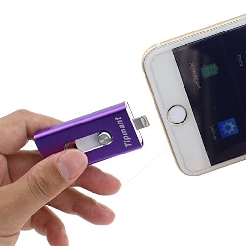Escomdp iPhone Lighting USB Flash Drive 32GB Jump Thumb Drive Memory Stick Pen Drive for Computer, iPhone Apple IOS and Android Smart Phones (32GB, Purple)