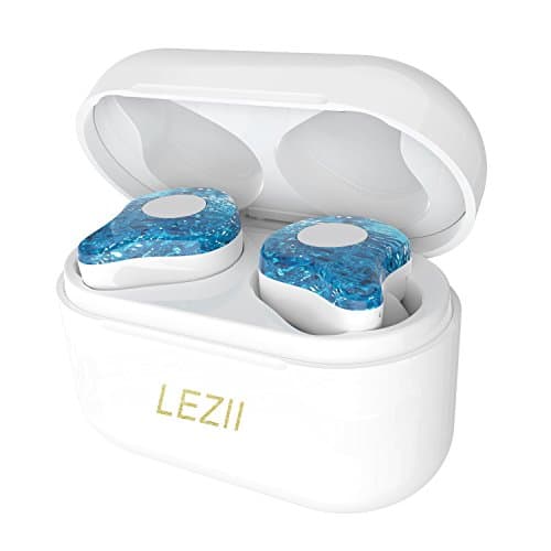 LEZII Wireless Bluetooth Earbuds with Charging Box, TWS Personalized Design Truly In-ear Bluetooth Earphones with Microphone Cordless Bluetooth Earbuds Noise Cancelling Sweatproof (Ice soul)