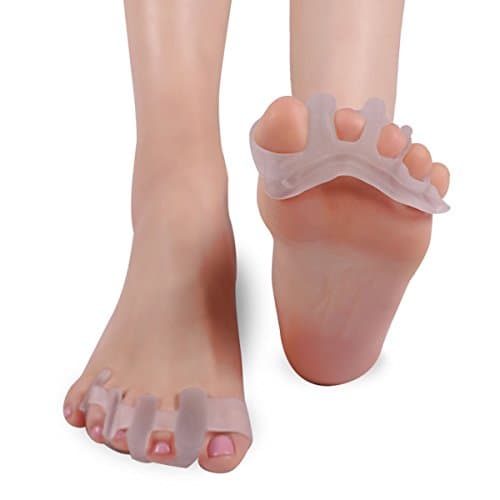 Miss S Efficient&amp;Soft Toes Separators Toe Spacers Pedicure Bunion Toes Corrector Straightener Heel Protectors for Girls Women (White,5 Toes)