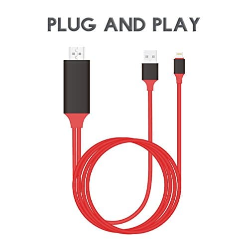 Lightning to HDMI Adapter Cable, SmartSee For iPhone Digital AV to HDMI 1080P Cable for iPhone iPad iPod Plug and Play(6.6FT)