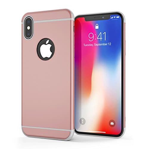 iPhone X Case, iPhone 10 Case, Acewin 3 in 1 Ultra Thin Stylish Slim Hard Phone Case for iPhone X/iPhone 10 (5.8 inch)(2017) (Rose Gold)