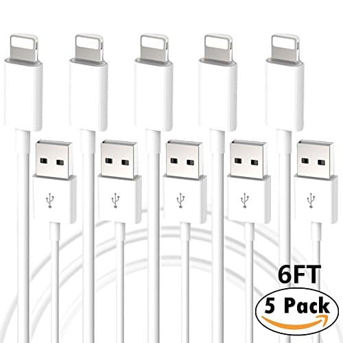 Charging Cables ,MASUMARK 1M (3FT) USB Cables for iPhone 7, 7 Plus, 6, 6 Plus, 5s, 5c, 5, iPad Air, Air2, Mini, Mini2, iPad 4th Gen, iPod Touch 5th Gen, iPod Nano 7th Gen, iOS 8,9,10 - (5 Pack)
