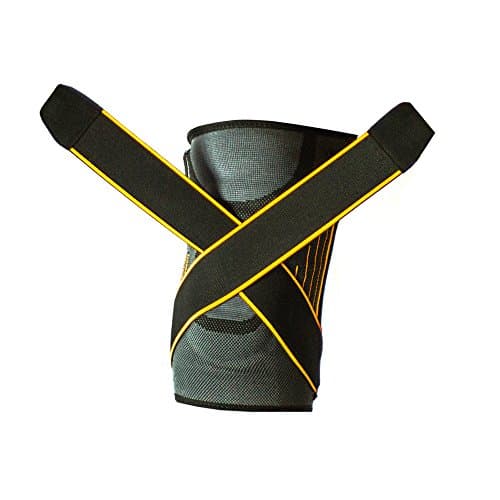 STOTTE Adjustable Knee Support Compression Knee Sleeve with FREE Hot / Cold compress - Running, CrossFit, Weight lifting, Basketball, Sports, Injury Recovery, Arthritis and Joint Pain - Single