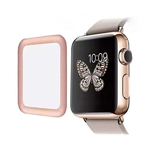 Tempered Glass Screen Protector 3D Curved Full Screen Protector Tempered Glass for Apple Watch iWatch 42MM Rosagold