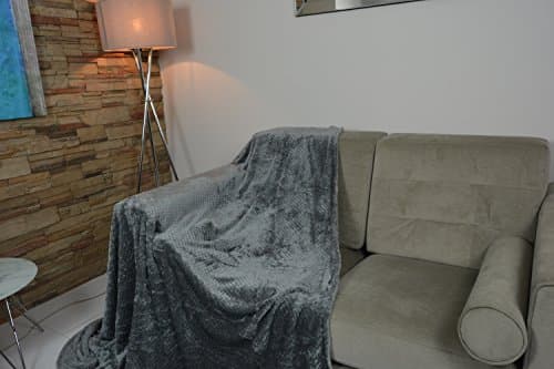 Waffle Honeycomb Blanket / Throw (Double 150 x 200, Grey)