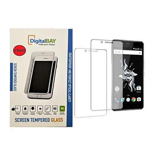 2 Pack Tempered Glass Screen Protector OnePlus 5T, Digital Bay [Protection Anti-scratch] * * Ultra-Clear * * Ultra Tough Screen Protector Glass Screen Protector for OnePlus OnePlus 5T, Screen Protector, 5T. Glass with 9H Hardness, 0.2 mm Thick, 2.5d Rounded Edges by