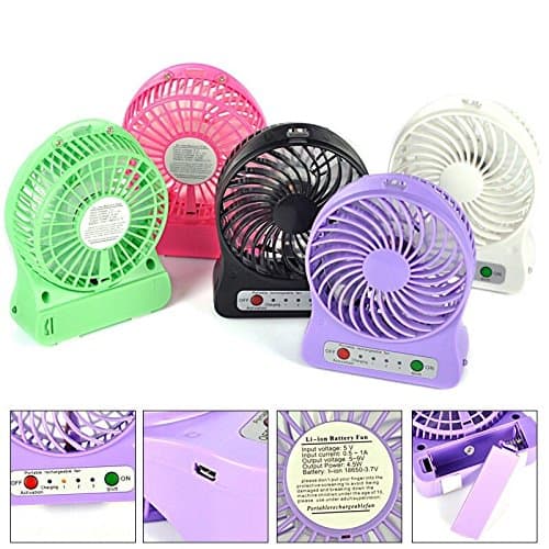 USB Mini Desk Fan - USB Rechargeable Multiple Colours (Black)