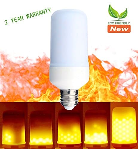 LED Fire Light Bulbs 2 YEAR WARRANTY Flame Effect Light Bulb, E27 LED Flickering Flame Light Bulbs 3 Mode, 5w LED Beads Simulated Decorative Lights Atmosphere Lighting Vintage Flaming Light Bulb for F