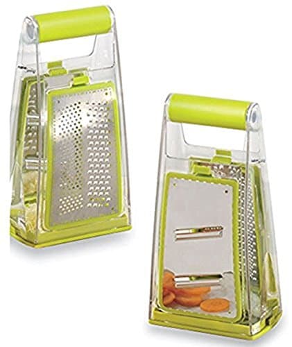 Native Spring Box Grater Cheese Vegetable Slicer with Interchangeable Stainless Steel Blades and Catcher Best for Food Preparation