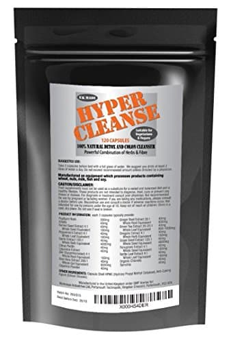 Colon Cleanse - Hyper Cleanse - Helps Ease Bloating &amp; Sluggishness - No Laxative Effect - 2 Months Supply
