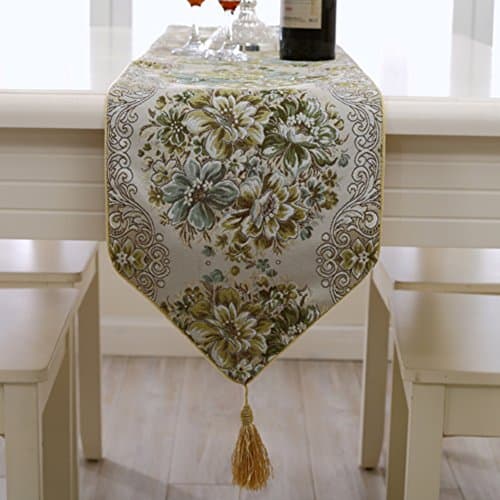 Table Runners Modern simple pastoral table runner chinese coffee table flag bed runner-A 28x250cm(11x98inch)