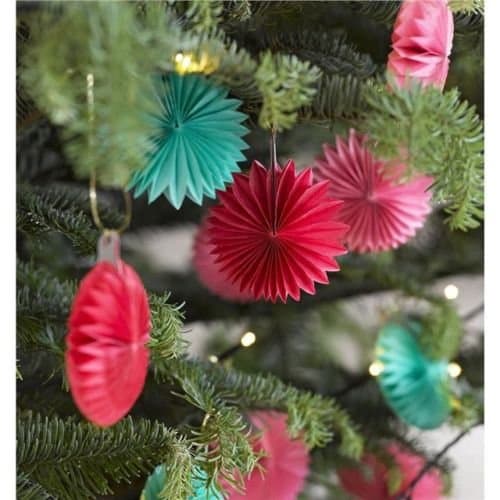 12 x Mini Fan Christmas Tree Decadent Decorations