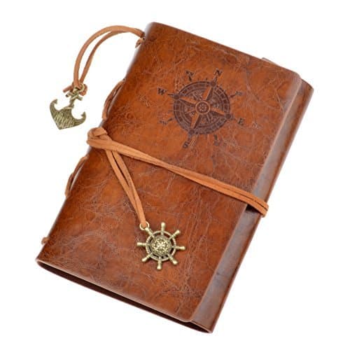 Heatvalley Classic Diary Notebook, Handmade Refillable Writting Journal Notebook with Leather Cover (Brown)