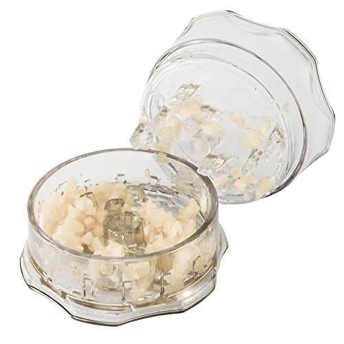 Native Spring No Mess Garlic Press with a Twist-Peels Minces or Crushes for Quick Meal Preparation Clear