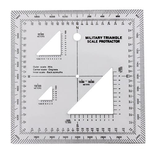 Military UTM/MGRS Coordinate Scale - Map Reading and Land Navigation - Topographical Map Scale, Protractor and Grid Coordinate Reader - Pairs with Compass and Pace Counter Beads by Golden Eye Tactical by Golden Eye Tactical