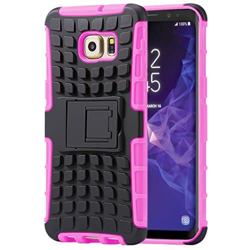 Samsung Galaxy S9 Plus, Armor Case Tough Rugged Shock proof Armorbox Dual Layer Heavy Duty Carrying Hybrid Hard Slim Protective Case For Samsung Galaxy S9 Plus (with Kickstand)- Pink