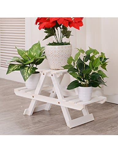 RZM flower pot shelf Creative Solid Wood The Second Floor Floor Type Bonsai Flower Rack Balcony Living Room Indoor Wood Flower Rack plant stand ( Color : B )
