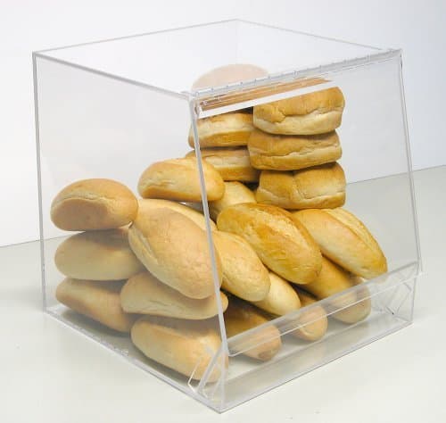 Bulk Bread Storage Display Case 1 Containers for Deli or Convenience Stores, Bakery Sandwich Pastry Donut or bagel with removable crumb cleanout by RCS Plastics