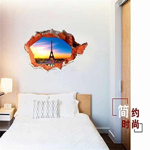 XMJR Eiffel Tower 3D partial matte UV stylish creative wall stickers specifications 70*100cm