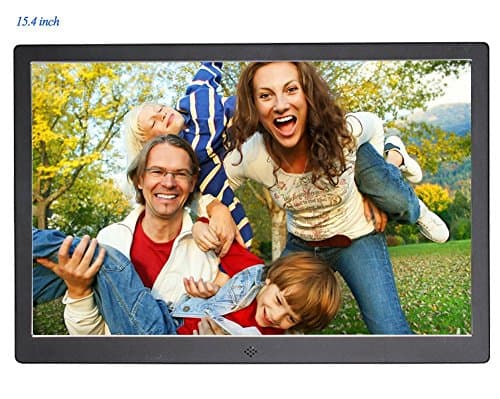 [New Upgrade Version] Digital Picture Frame, Digital Photo Frame Full HD 15 Inch IPS 1280 * 800 Ultra-thin Metal Case Advertising Machine TV Micro Displays With Remote Control, Support Photo, Music &amp; Video, SUPERWORLD® Electronic Photo Frame Digital Album (15 inch Black)