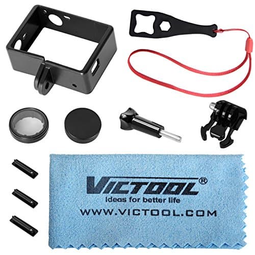 Victool® 10 in 1 Must-Have Accessories Kit Frame Mount + Protective UV Lens Filter + Long Screw Screw Wrench +Anti-Dust Cap for GoPro Hero 4, Hero 3+, Hero 3