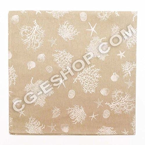 Tablecloth Rectangular Maxi Sea Coral 16 People 140 x 300 cream white