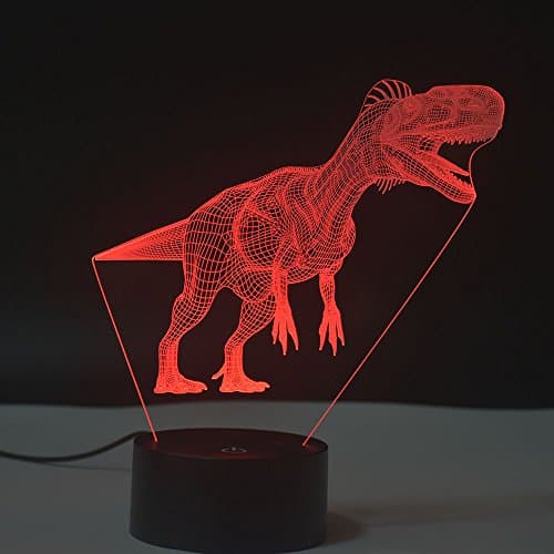 3D Optical Illusion Night Light,Touch LED Table Desk Lamp 7 Color Changing USB Charger Powered Touch Switch Desk Night Light for Kids Friends Gift(Dinosaurs 1)