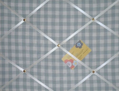 Medium Laura Ashley Duck Egg Blue Gingham Hand Crafted Fabric Notice/Pin/Memo Board