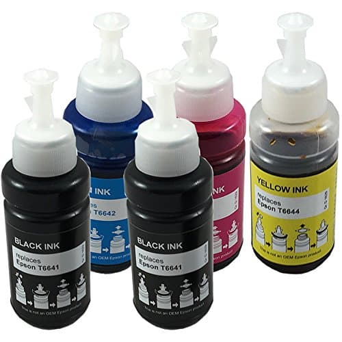 Best Value Compatible Epson Ecotank ink tanks, This pack is guaranteed to work in the following Epson EcoTank printers: ET-2500, ET-2550, ET-4500, ET-4550, ET-14000, L100, L110, L120, 130, L200, L210, L220, L300, L310, L320, L365, L455, L550, L555, L565, L1300 (Multipack (extra Black))