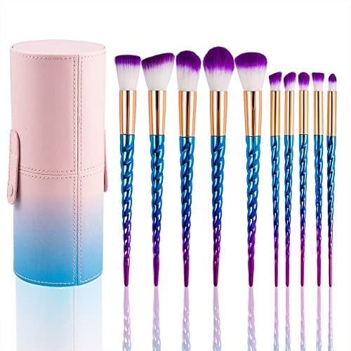 Makeup Brushes Set Professional 10Pcs Premium Kabuki Essential Makeup Brushes with Case Prime Cosmetics Tools