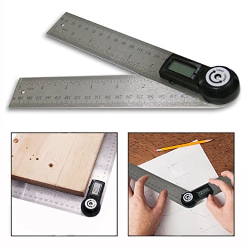 Cisixin 0-360 Degree Digital Angle Rule with LCD Display Protractor Level Measuring Tools