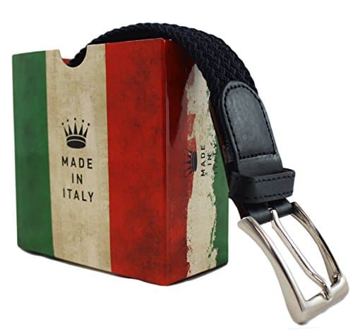 Stretch Elastic Woven Webbing Canvas Rubber Belt with Extra Strong Nickelfree Buckle. Comfort Elasticated