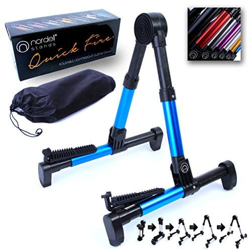 Blue Folding A-Frame Stand/Holder with Bag for Guitar/Ukulele/Banjo/Acoustic/Electric