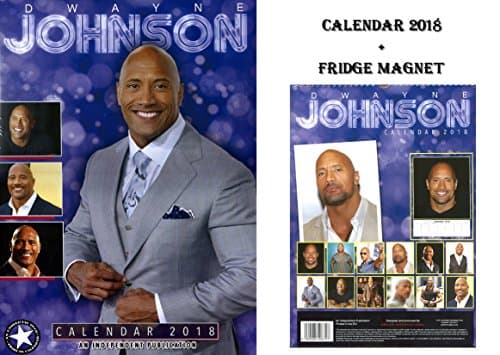 DWAYNE JOHNSON CALENDAR 2018 + DWAYNE JOHNSON FRIDGE MAGNET