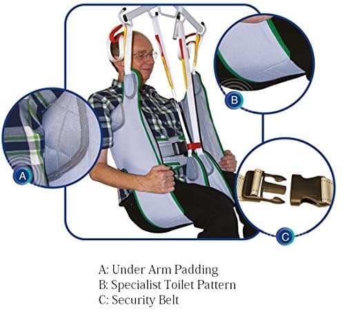 Mackworth Luxury Quality Toilet Sling, Solid Material with Loop Attachments (Large)