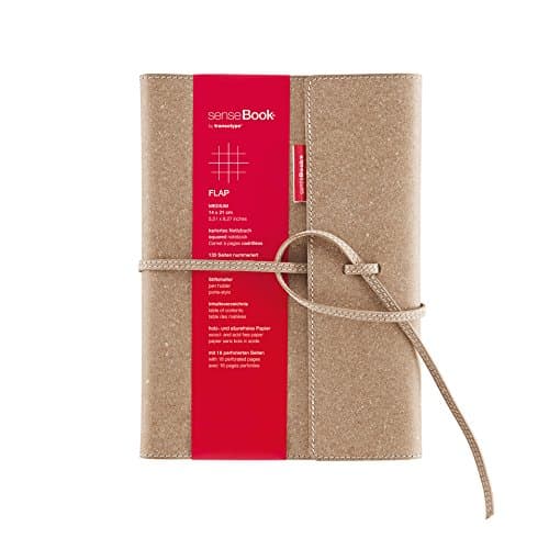 Transotype senseBook Medium Leather Flap Squared Notebook