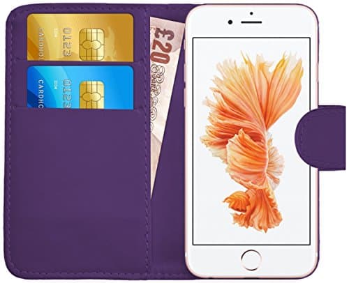 iPhone 6 Plus Case, iPhone 6S Plus Case, G-Shield Leather Wallet Case [Slim Fit] Premium Flip Cover Case With [Card Slots] [Magnetic Closure] For Apple iPhone 6 Plus / 6S Plus - Purple