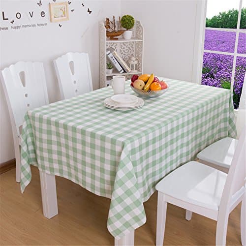 High-quality Pastoral Style Plaid Tablecloths Rectangular Tablecloth Round Tablecloths for Daily use, Restaurant, Birthday party, Banquet Light Green