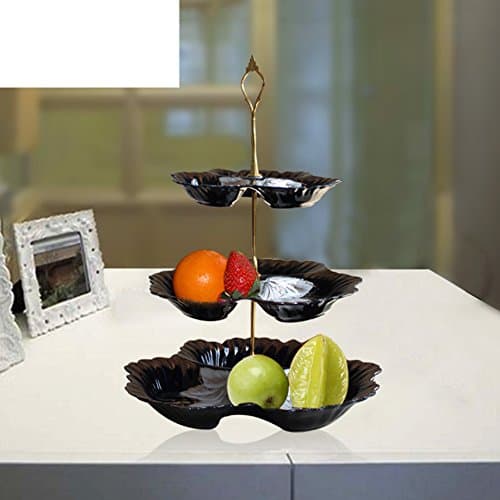 Creative Fashion Fruit Plate, Three-tier Fruit Plate,Two-tier Candy Dish,Coffee Table Decoration Dessert Dish-A