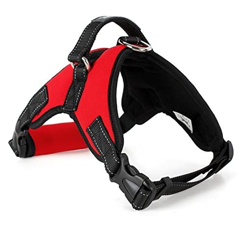 Safety Front Range No-Pull Dog Harness,3m Reflective Vest for Dogs Easy Control (NEOPRENE PADDED RED, LARGE)