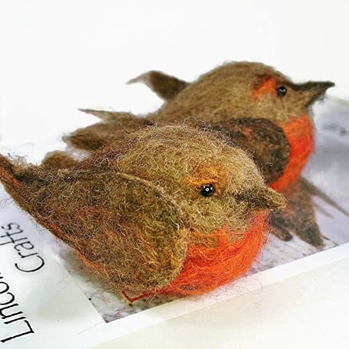 Robin Needle Felting Kit For Beginners - makes two Rustic Robin's.