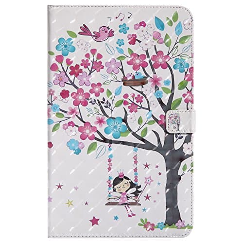 Samsung Galaxy Tab T580 Case , Multi-Function Screen Protector PU Leather , Ultra Slim Lightweight with Stand/Auto Sleep Wake-up Function Ciover Smart Case for Samsung Galaxy Tab T580 Case - safflower + 1X Dust plug &amp; Dustproof cloth