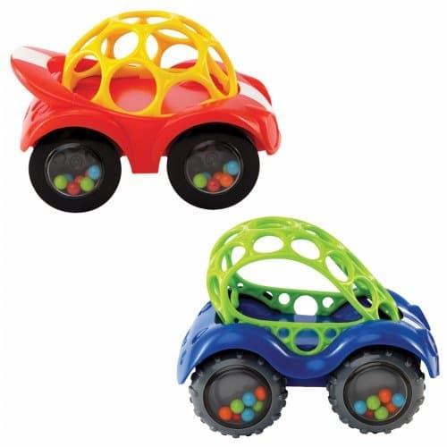 Oball Rattle &amp; Roll Car BUNDLE *RED &amp; BLUE* *2 ITEMS*