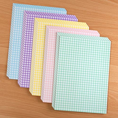 Create and Craft Pack of 50 A4 Double Sided Gingham Pastel Cardstock 250 GSM